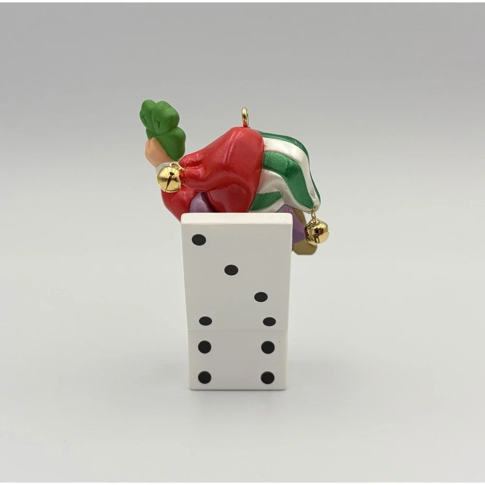 1998 Hallmark Keepsake Ornament Good Luck Dice Jester Clover QX6813 Vintage